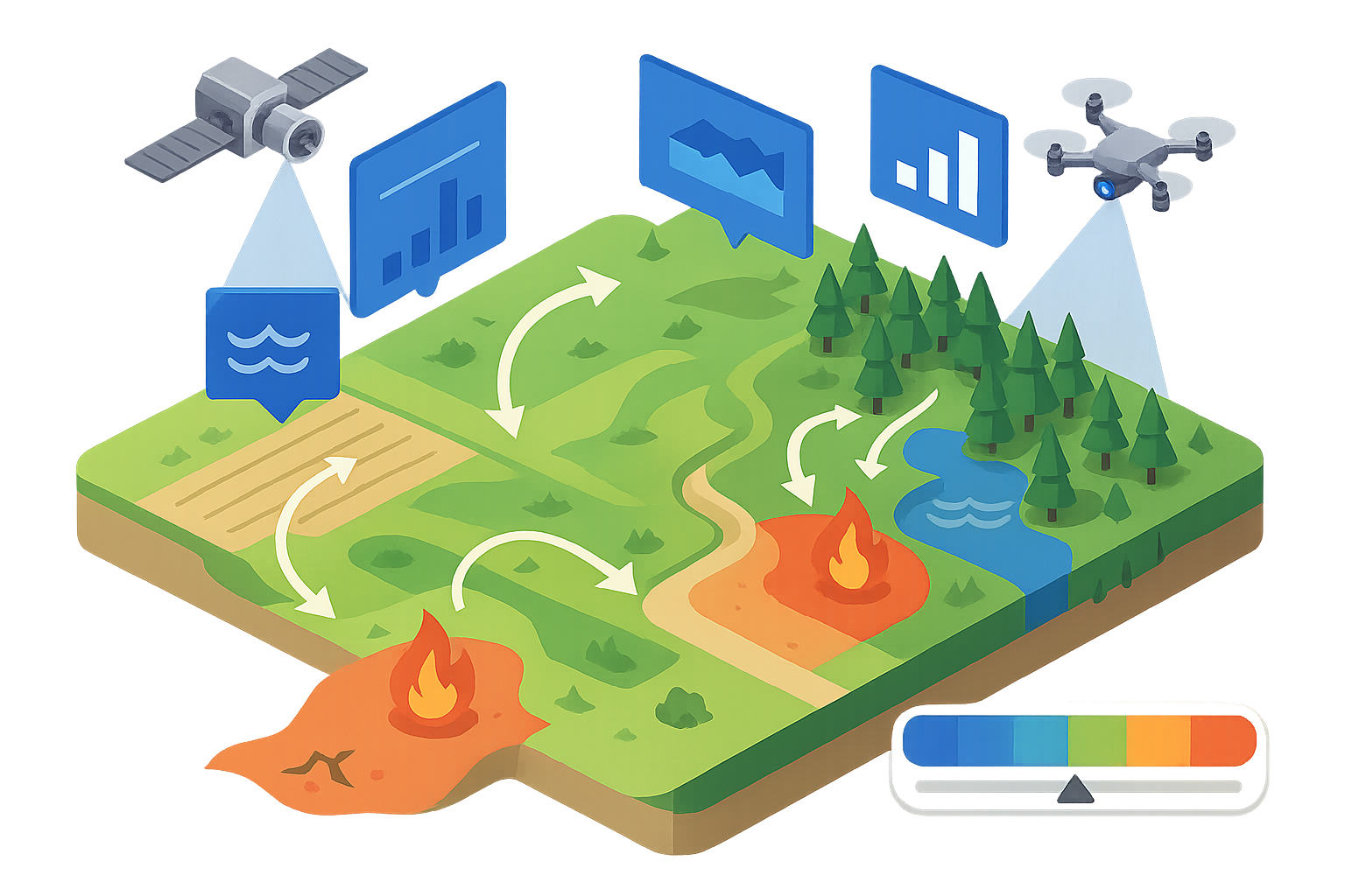 Ilustração Riscos Ambientais e Climáticos